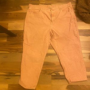 Pink corduroy American eagle jeans size 22.